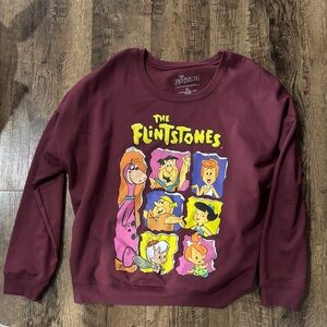 The Flintstones Graphic Sweatshirt in Maroon